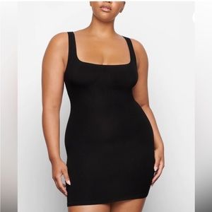 Skims black mini lounge dress